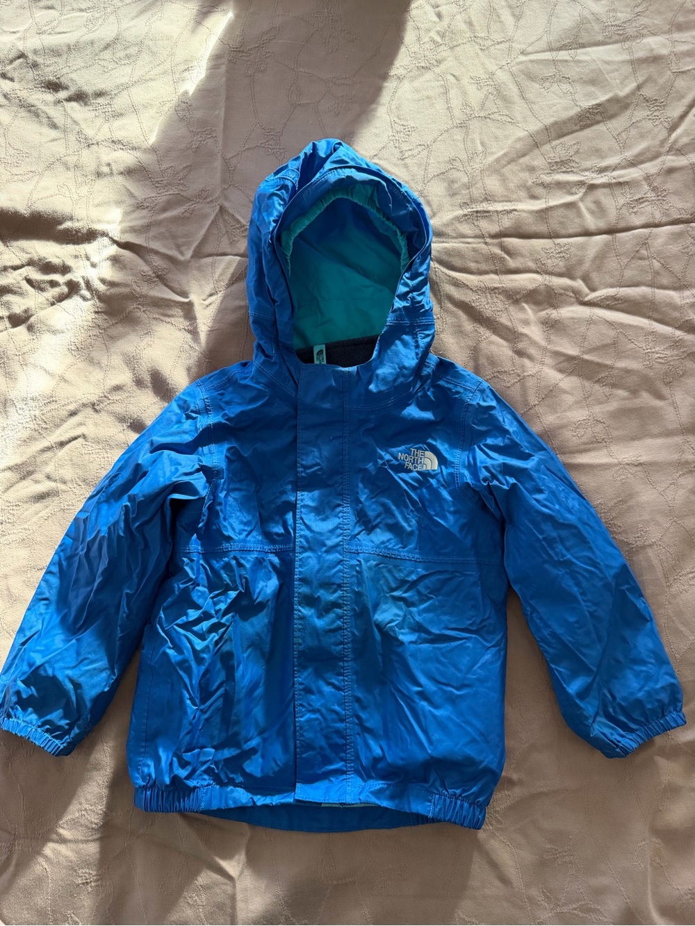 The North Face Bright Blue Hooded Kids Rain Jacket